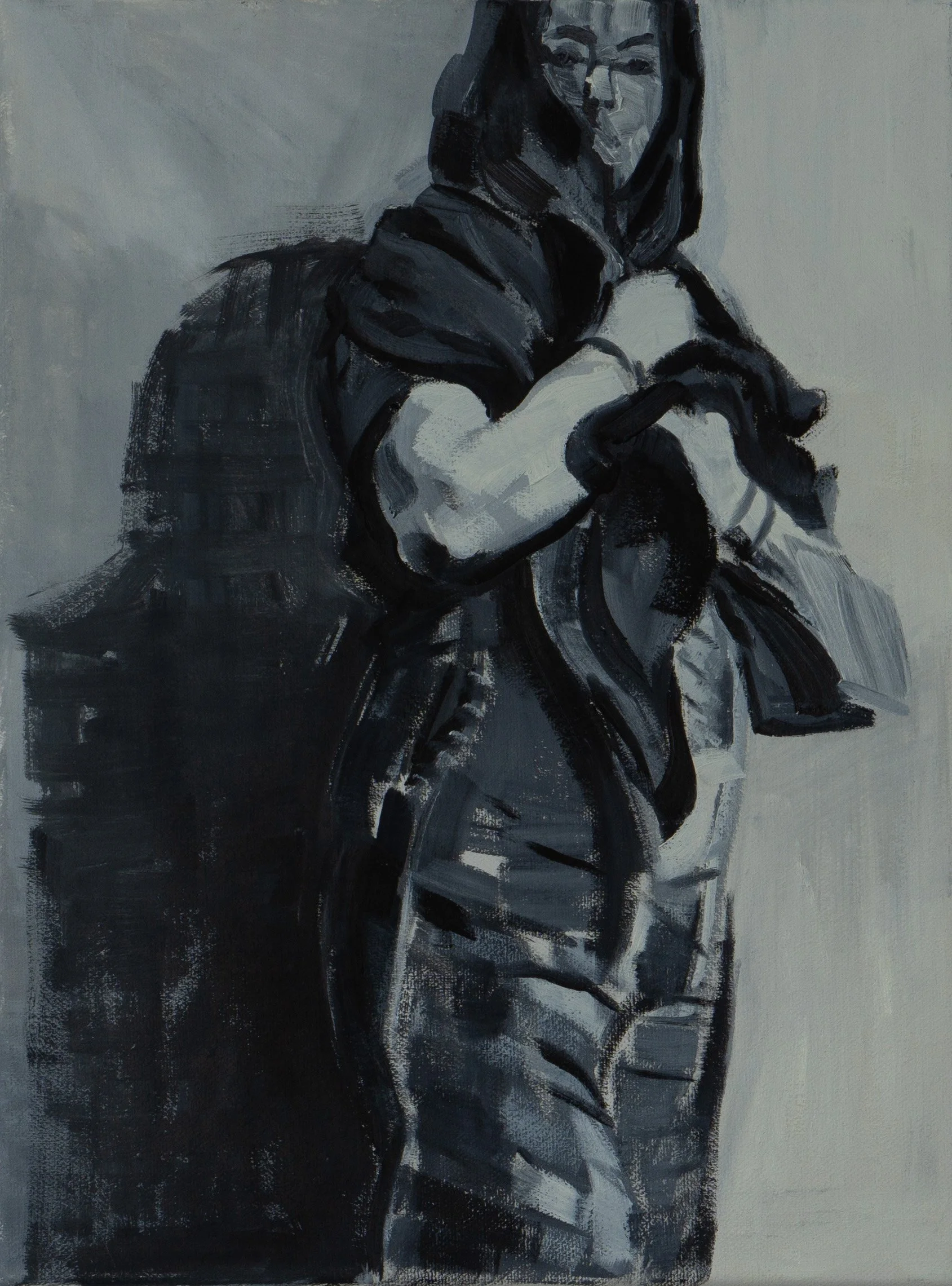  Loades-Carter. The Price.  Kathe Kollwitz series  2024. Oil on Canvas  40.6 X 30.5 cm | 16 X 12 ins 