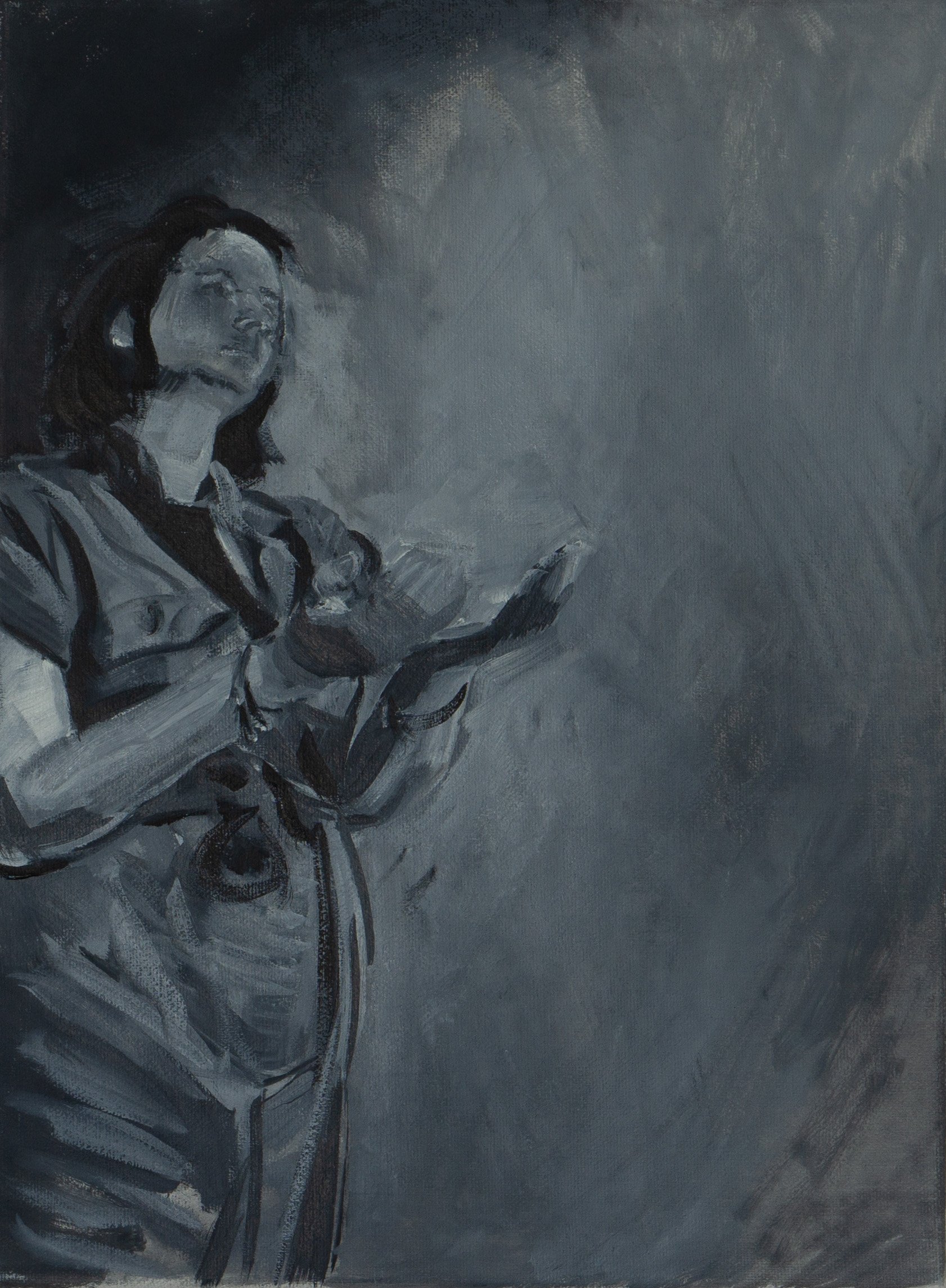  Loades-Carter. The Price.  Kathe Kollwitz series  2024. Oil on Canvas  40.6 X 30.5 cm | 16 X 12 ins 