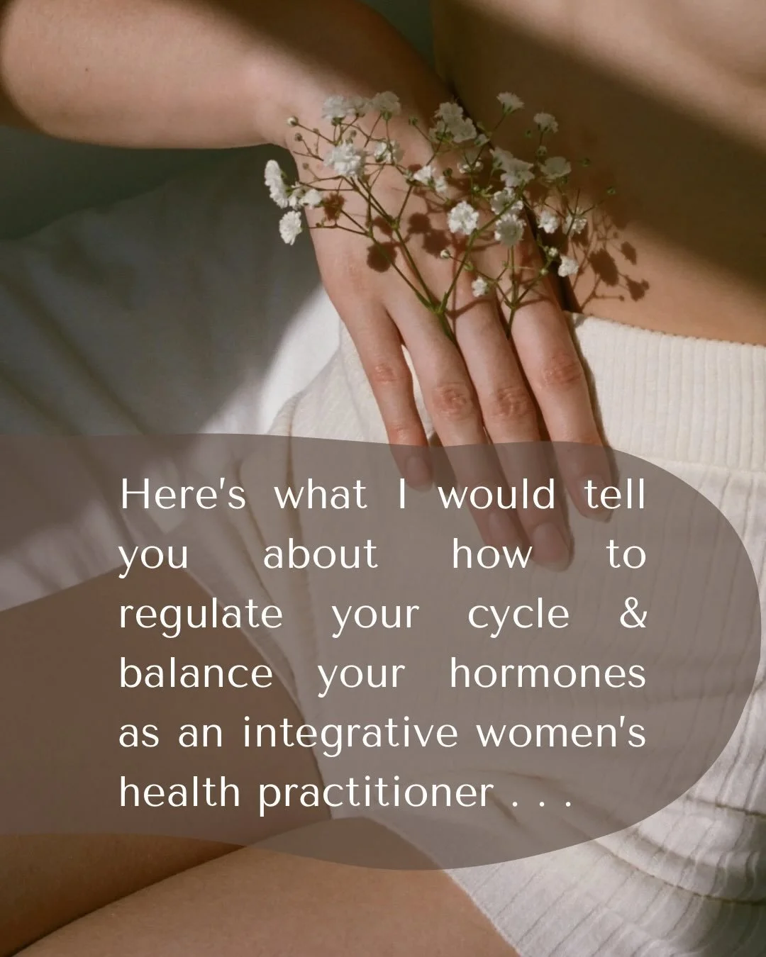 Here&rsquo;s what I&rsquo;d tell you about regulating your cycle &amp; balancing your hormones&hellip;

and it&rsquo;s probably not what you&rsquo;ve been taught. 

Most women are told to &ldquo;fix&rdquo; their hormones with supplements, restrictive