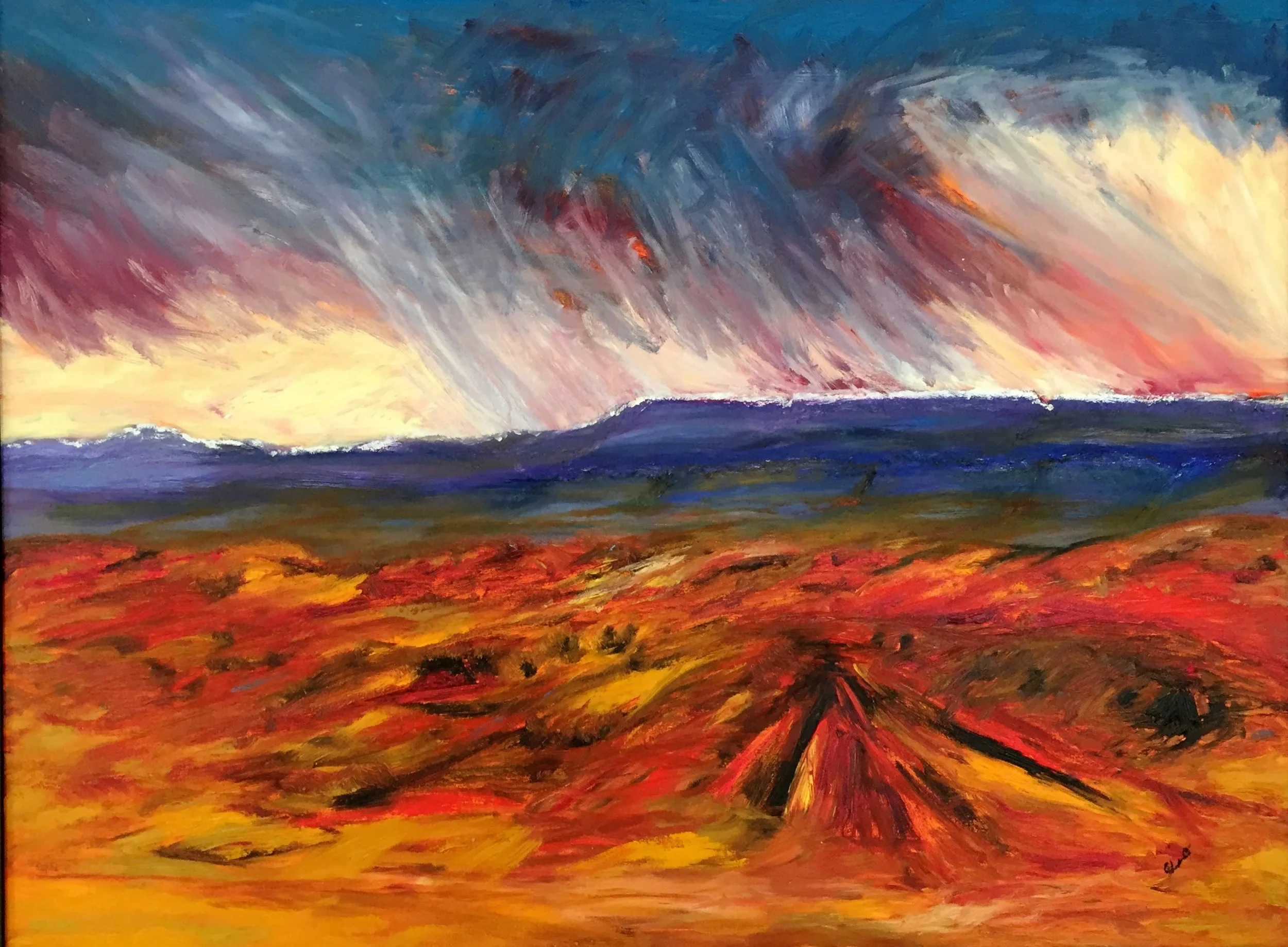 STORM SURGE (Flat Tops) - Framed Oil 30x40 $1550