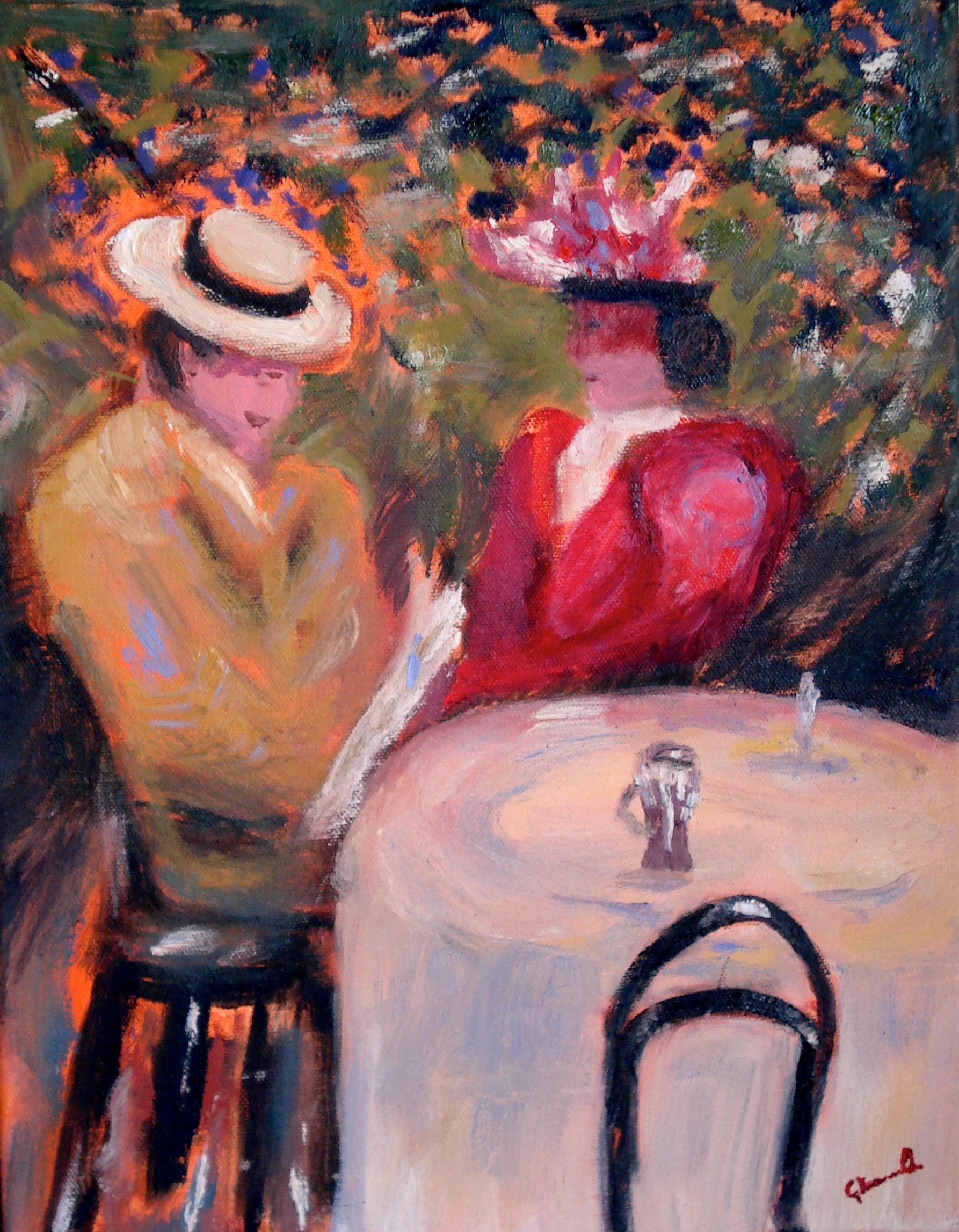 SUNDAY BRUNCH - Framed OIL 11x14 $450 US