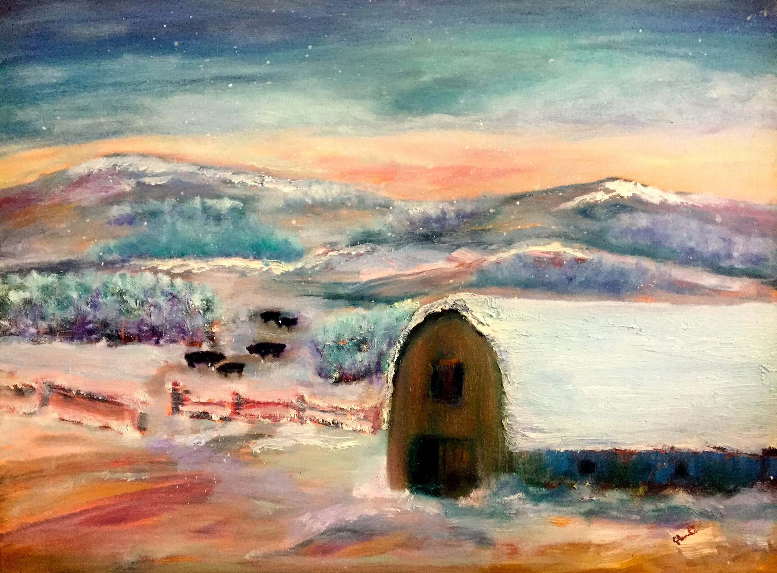 Winter Shelter - Framed Oil 18x24  $900 US