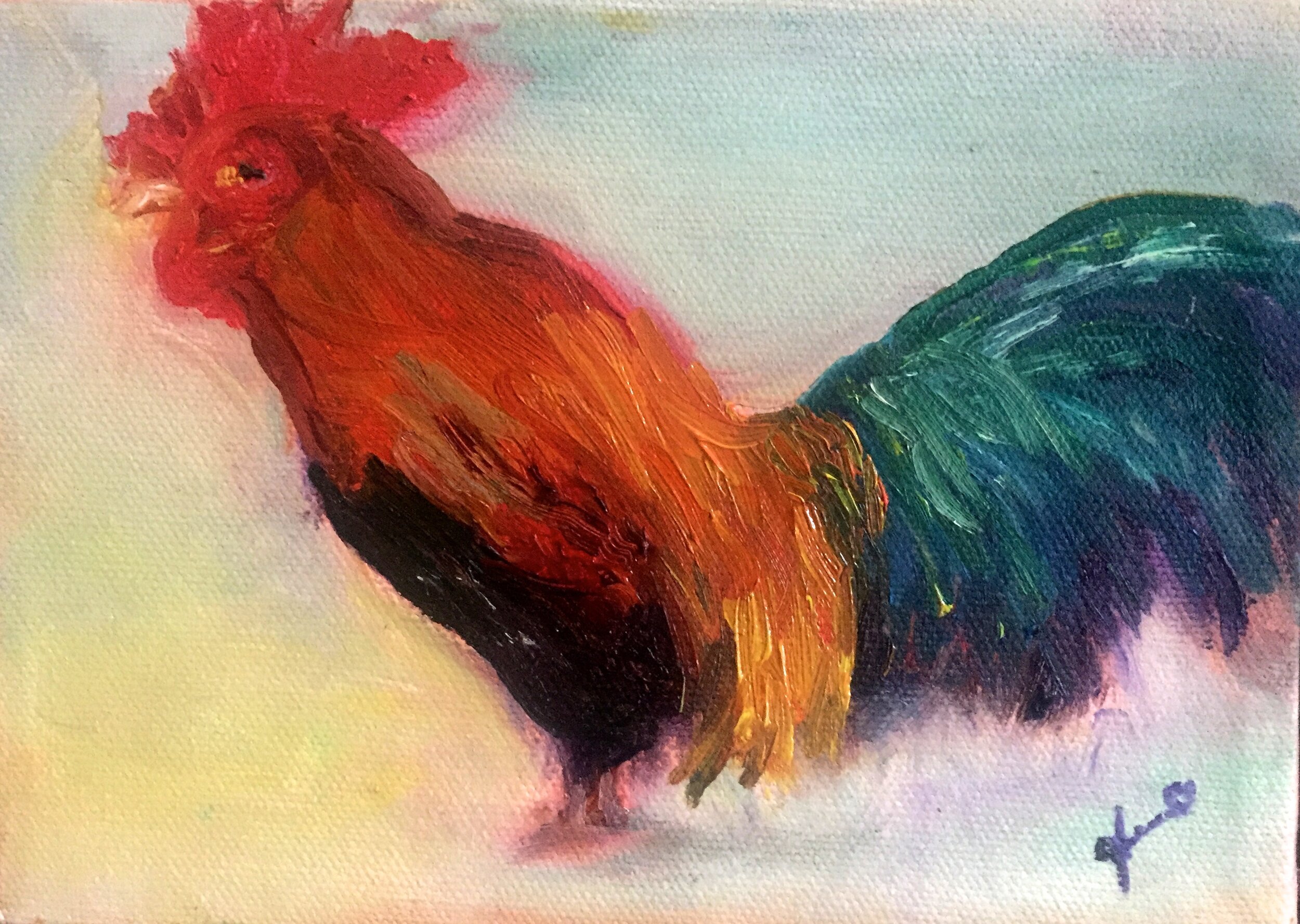 CHARLIE - Framed Oil  5x7  $100 US