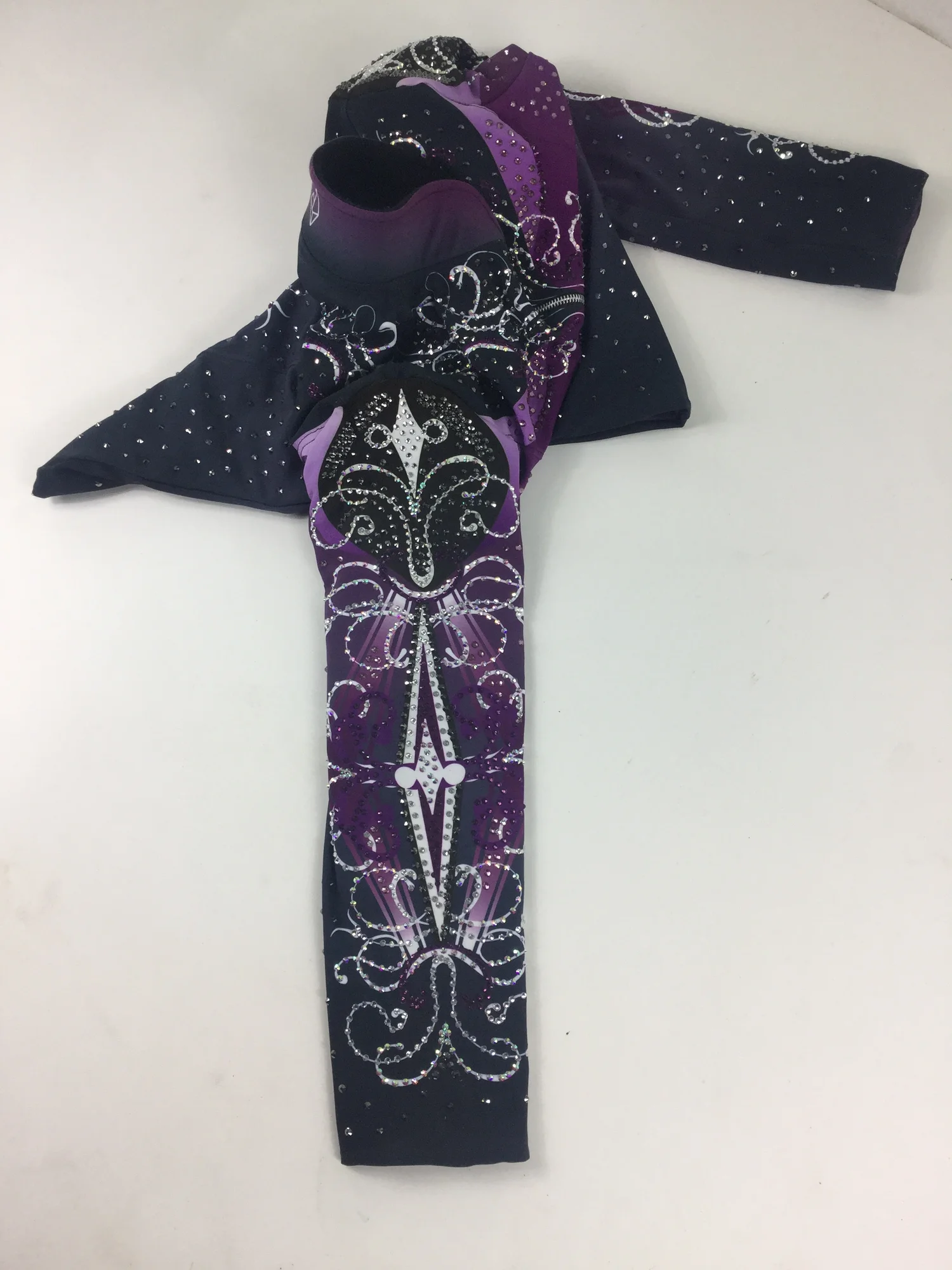 Veste Western équestre Fille – Fait Main, Spectacle Showmanship, Violet Et Noir
