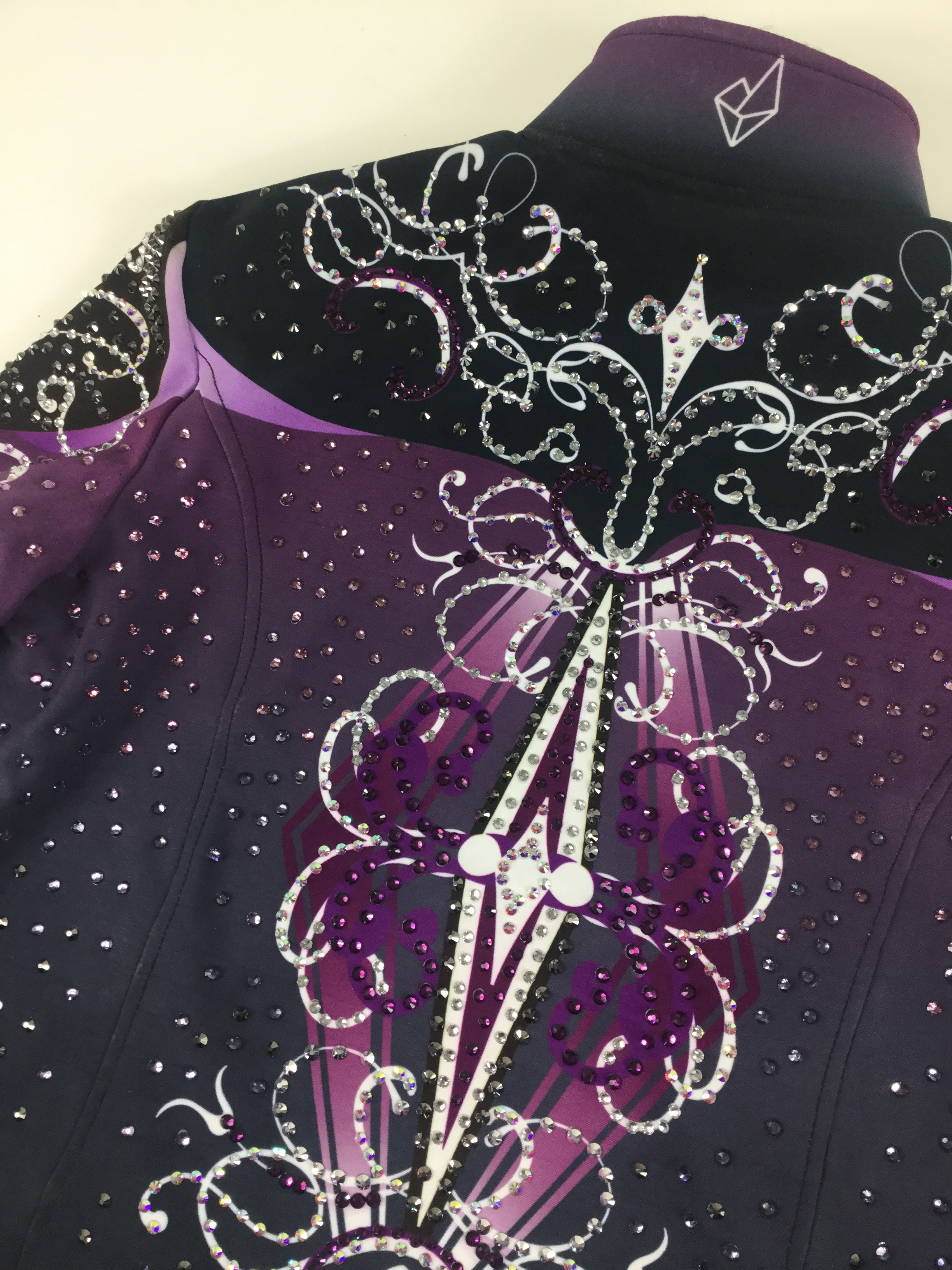 NEW Girls XL Womens XS Purple and White on Black Sublimation Print * Western Pleasure Horse Show Clothing * Showmanship Jacket