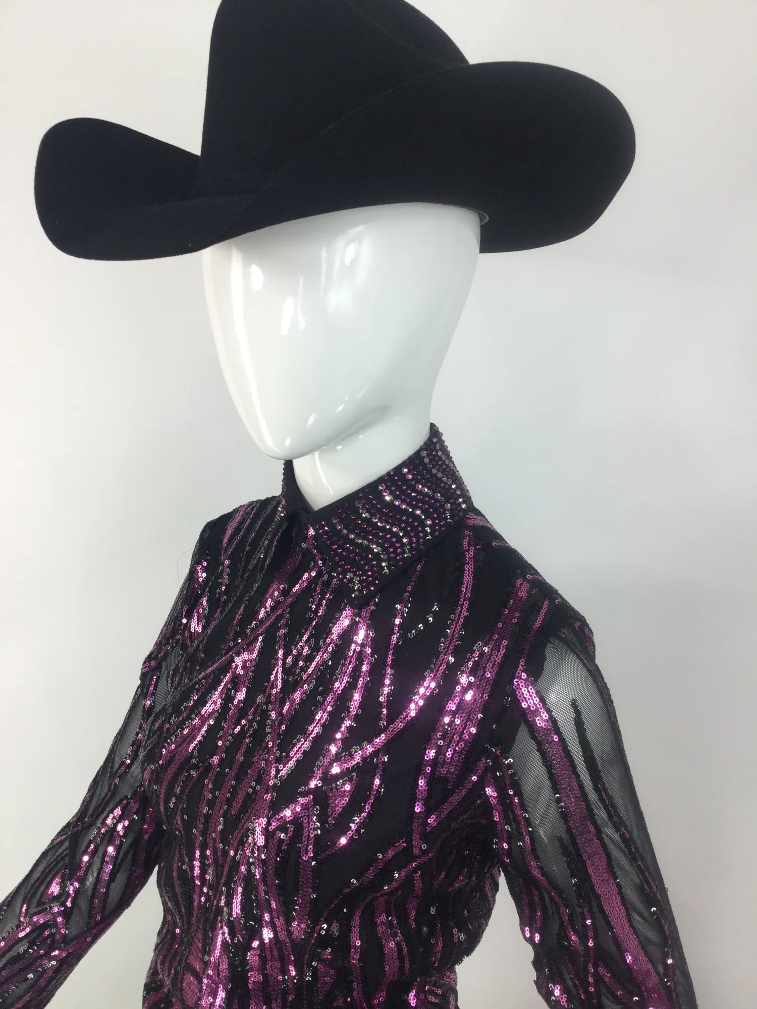 Chemise Western Hobby Horse Show – Violet/Noir Strass – Taille M USA