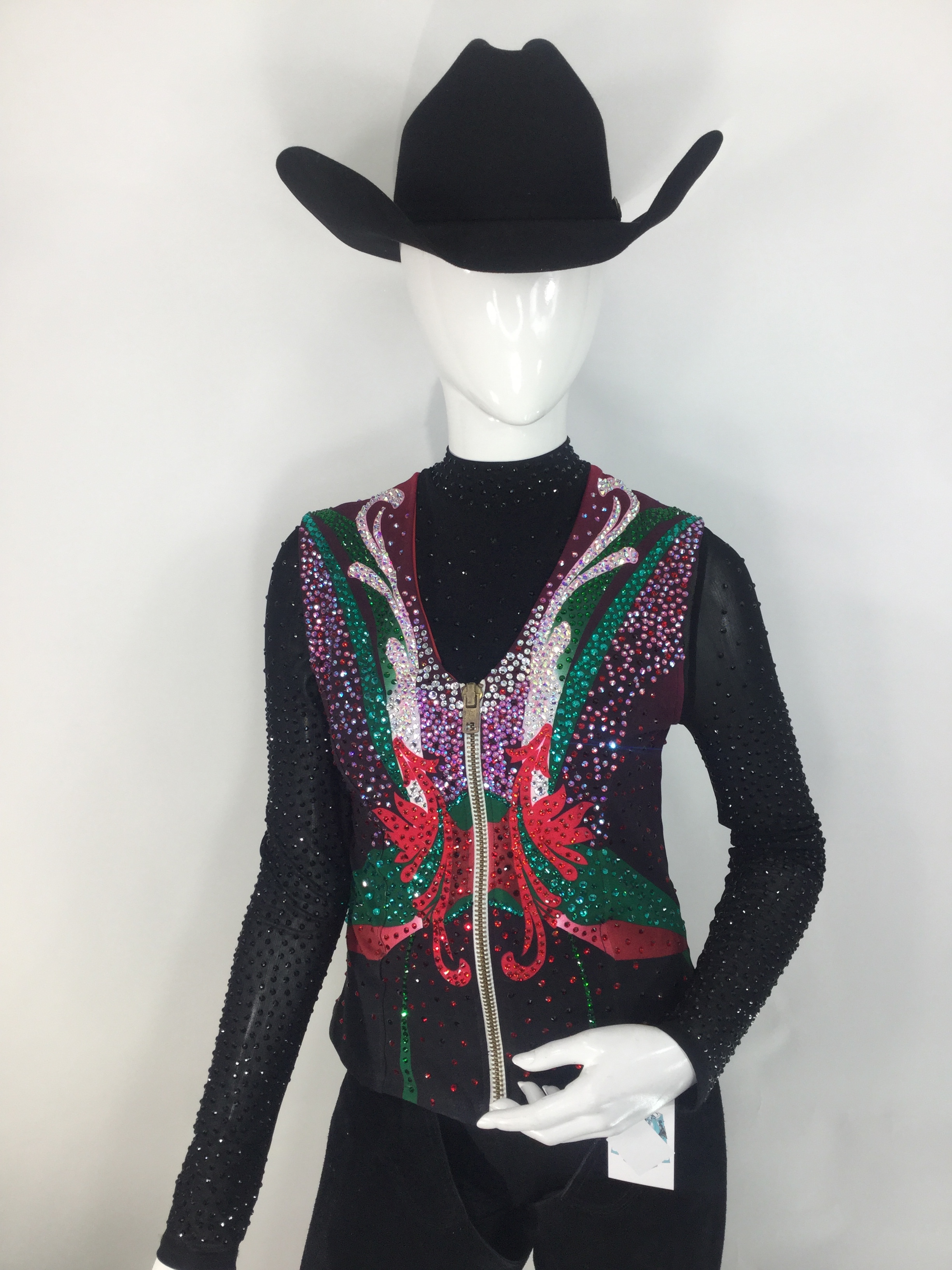 Details about   RHC Ladies' Large Silver Sequin Western Show Vest With Stretch Panels 