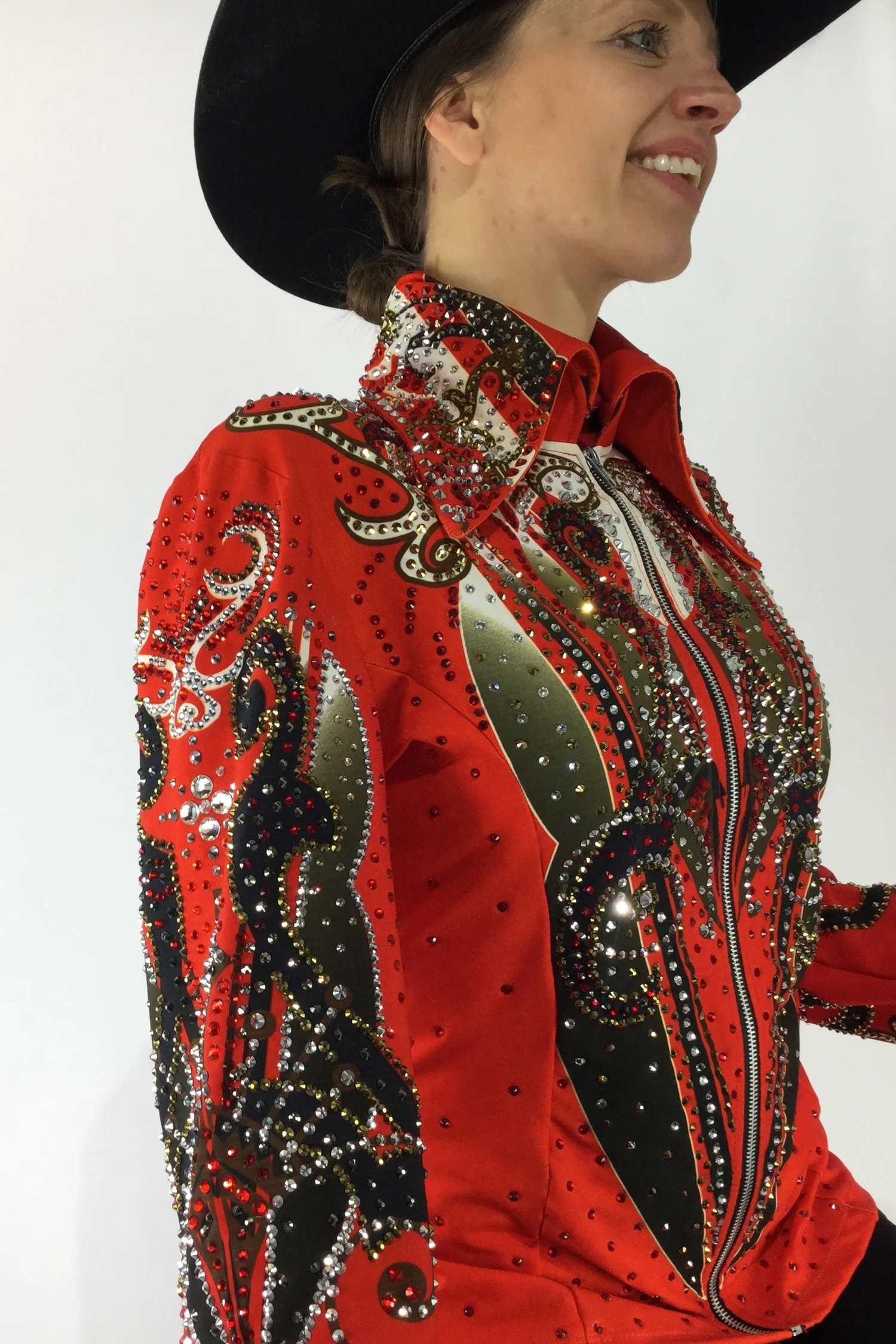 Veste Western Showmanship - Pierre De Verre Brillante - Tenue équitation Concours - Fusion Enterprises