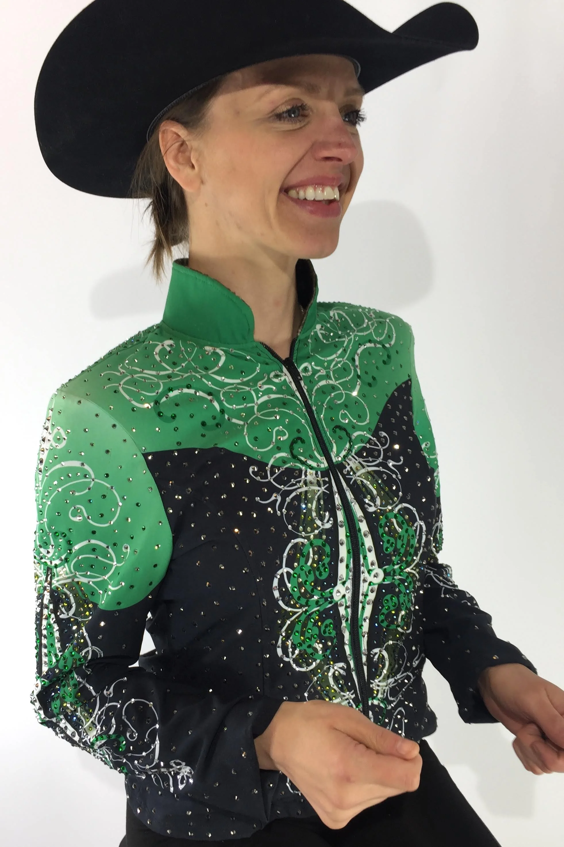 sparkle-ridge-western-show-clothes-anita-wears-classic-green-showmanship-jacket.jpg