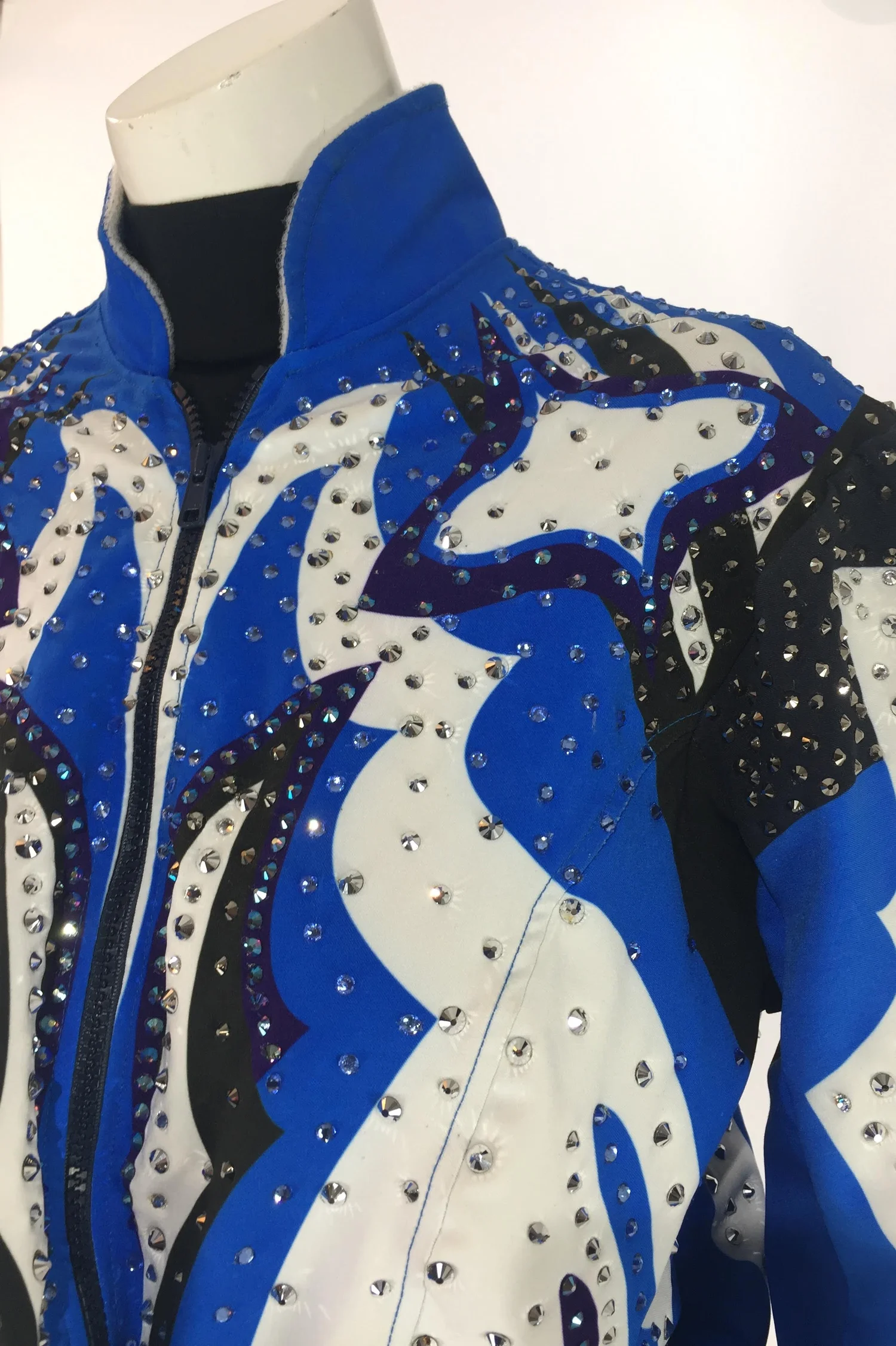 Veste De Show équestre Zippée Bleue Show Stoppin' - Taille XS Ajustée - Occasion