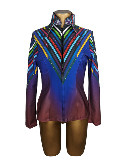 🔥Rainbow Chevron Colorfade Jacket 💎 Sparkle Ridge💎
