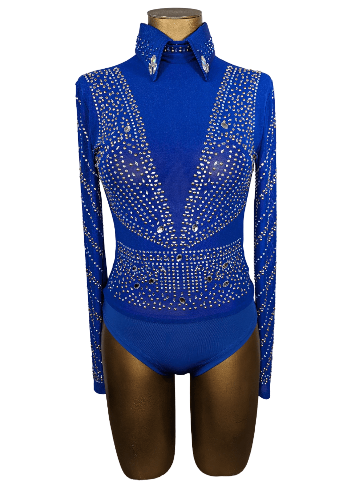 sparkle-ridge-womens-western-wear-affordable-show-clothes-horse-shirts-with-bling-rodeo-bodysuit-royal-blue-deep-v-studdess-front.png