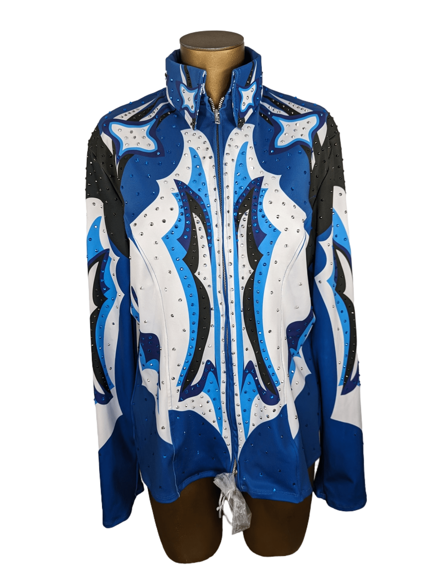 sparkle-ridge-western-show-shirts-womens-rodeo-shirts-barrel-racing-shirts-horse-show-jacket-icy-blue-front.png