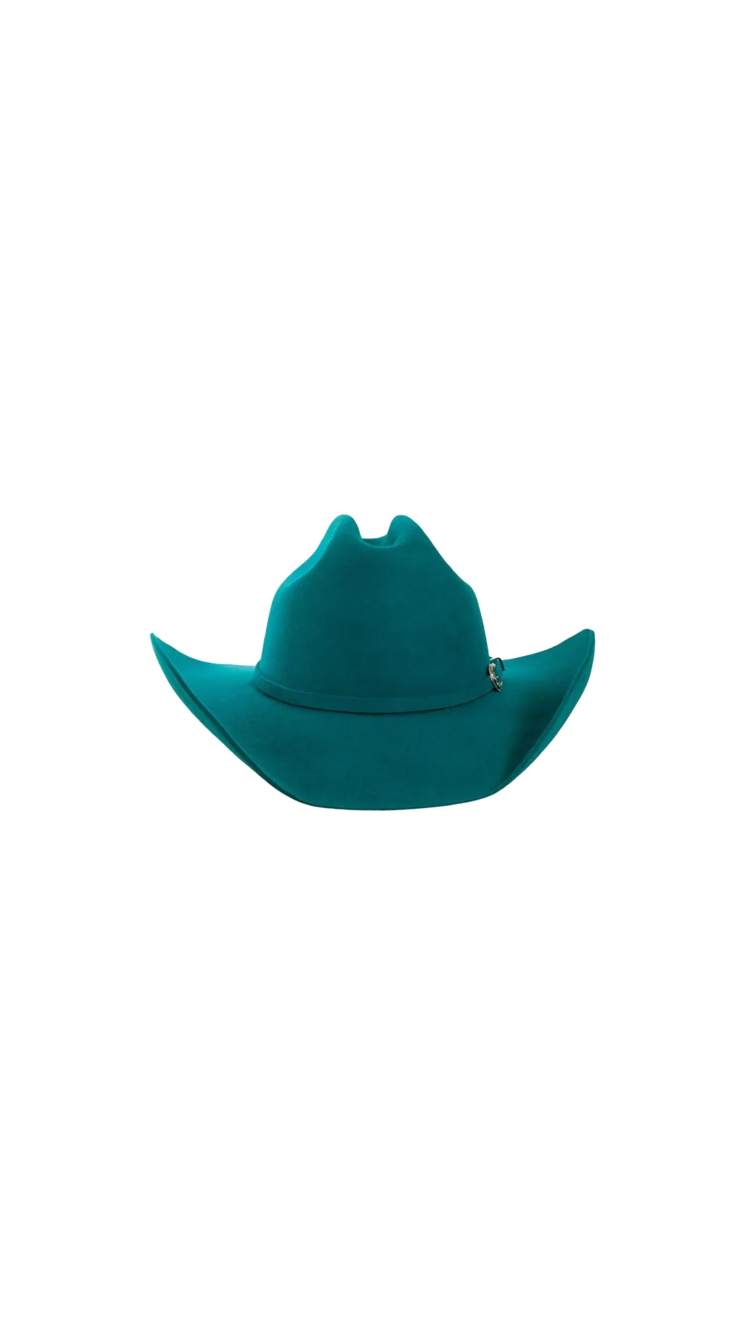 6576 Women\'s Cowboy Hat- Felt W/turquoise Chainlink Trim ?Teal Cattleman Felt Cowgirl Hat ? Sparkle Ridge? main image 4