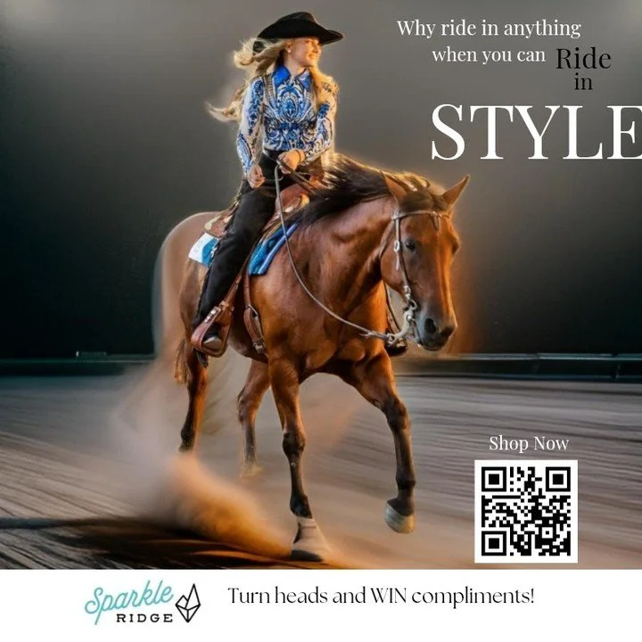 👎 Old, outdated designs🧥 have no place in YOUR show wardrobe.

✨ UPGRADE to Modern, 🦅BOLD, and trend-setting💃 Styles that turn heads😮 &amp; win 🏆 compliments!

Let Sparkle Ridge🌟 help you STAND OUT🎆 in every 🏇class with designs that WOW🤩.

