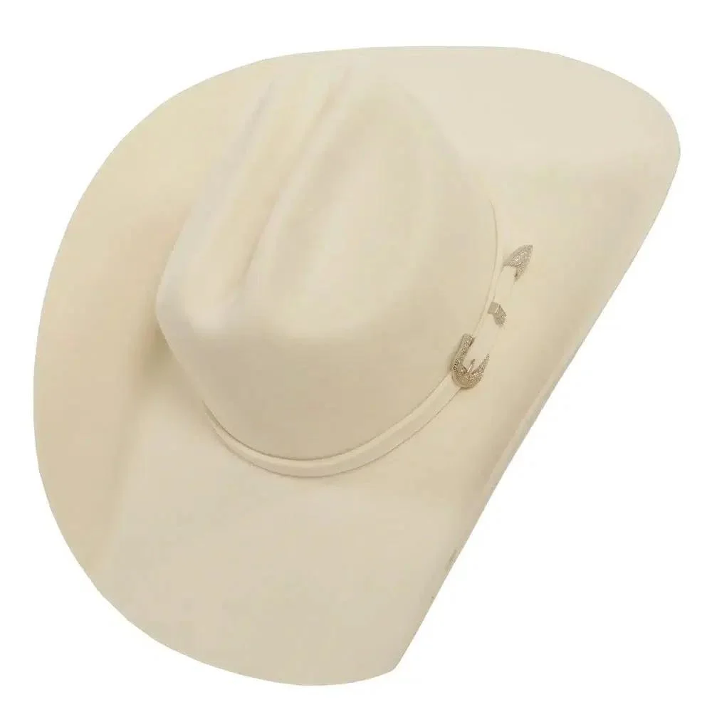 Cowboy hat white New ??? Cattleman | Mens White Felt Cowboy Hat with Western Hat Band  main image 2