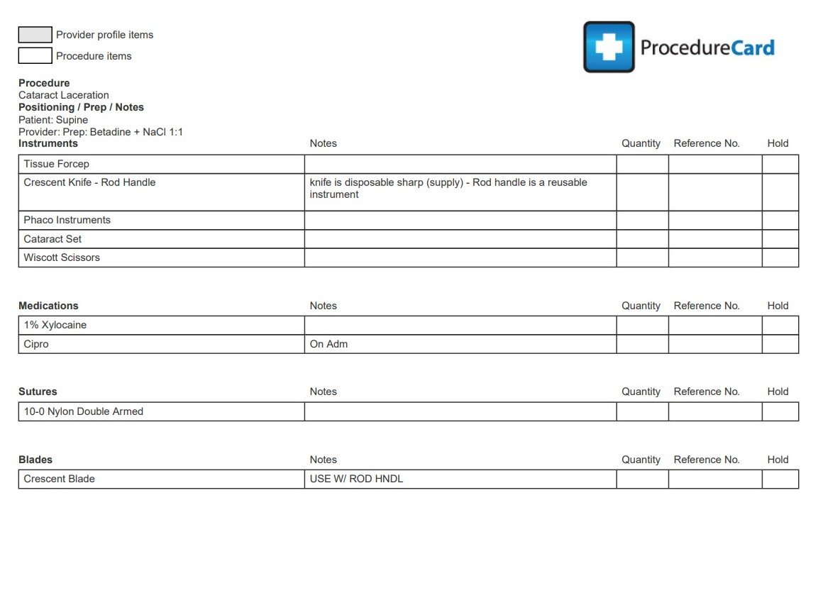 Preference Card Surgery App Card Procedure Software For Surgery Room
