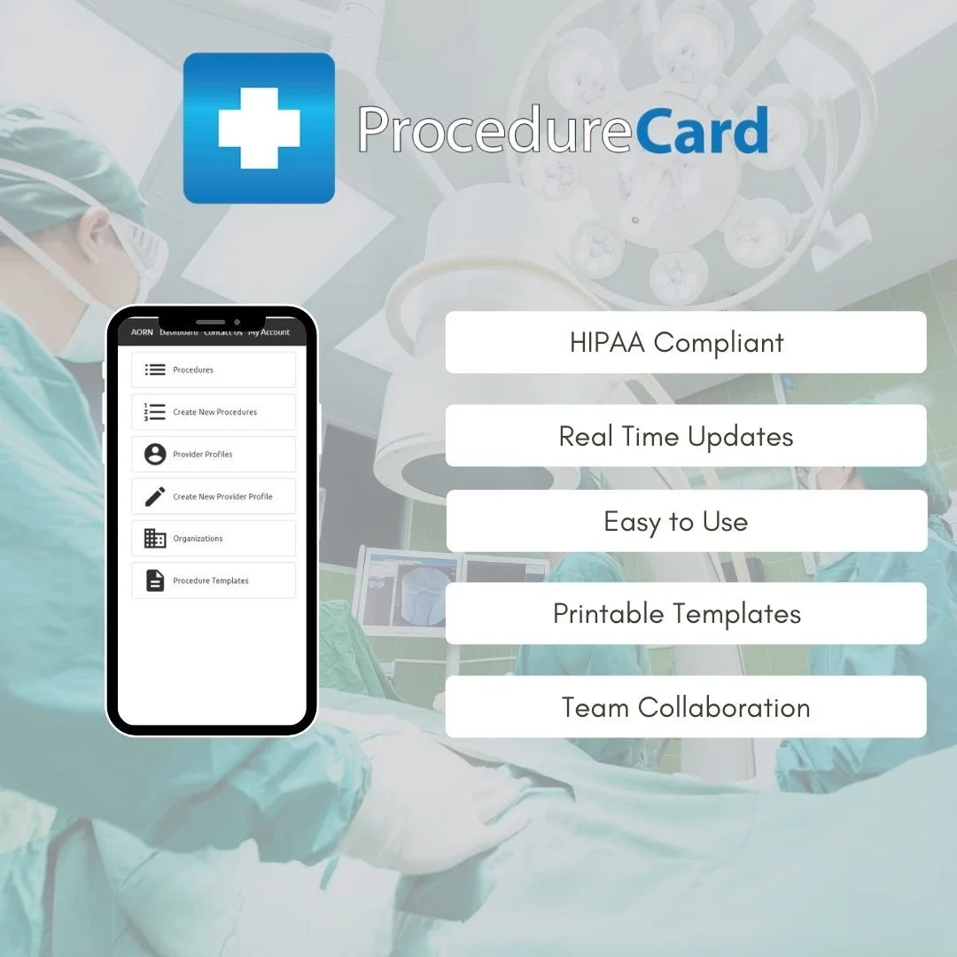 Procedure Card The Surgical Preference Card App The Preferred