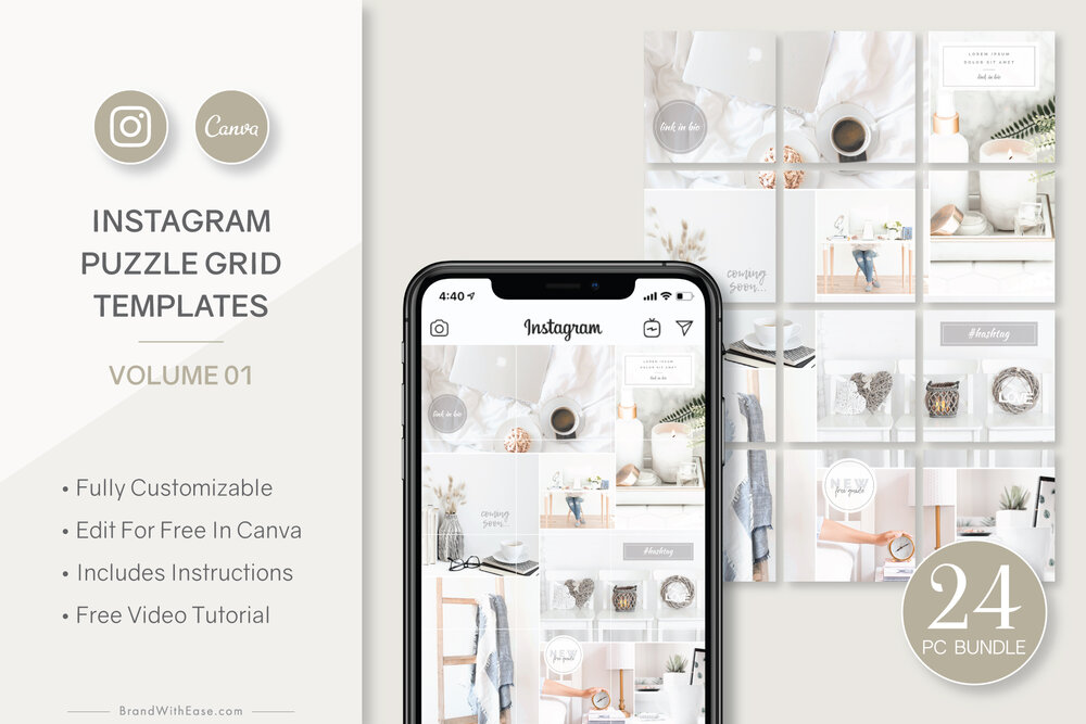 Make An Instagram Puzzle Grid From Scratch Using Canva Brand With Ease