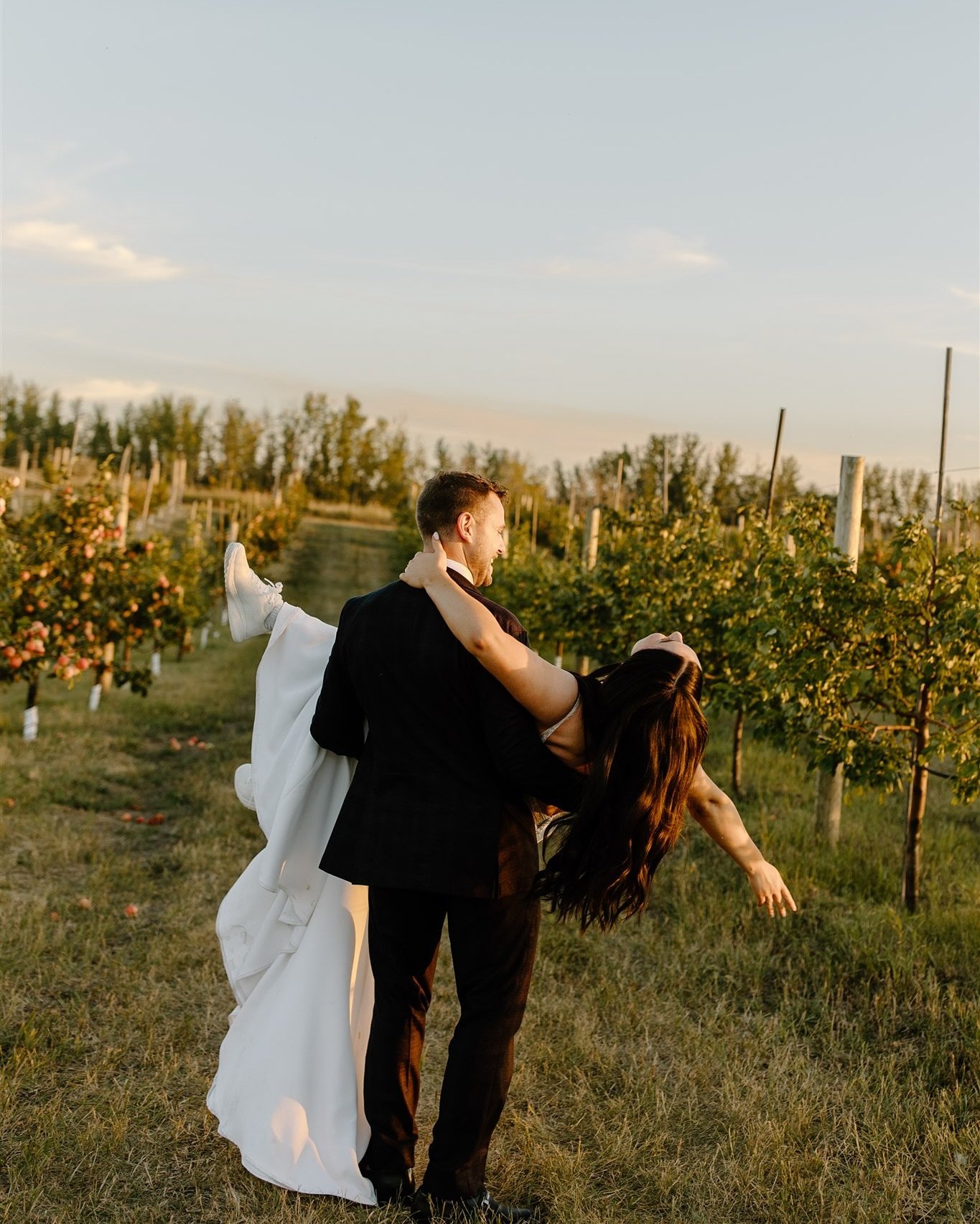 Golden hour in the apple orchard with Colton &amp; Maria last September 🍎 ✨