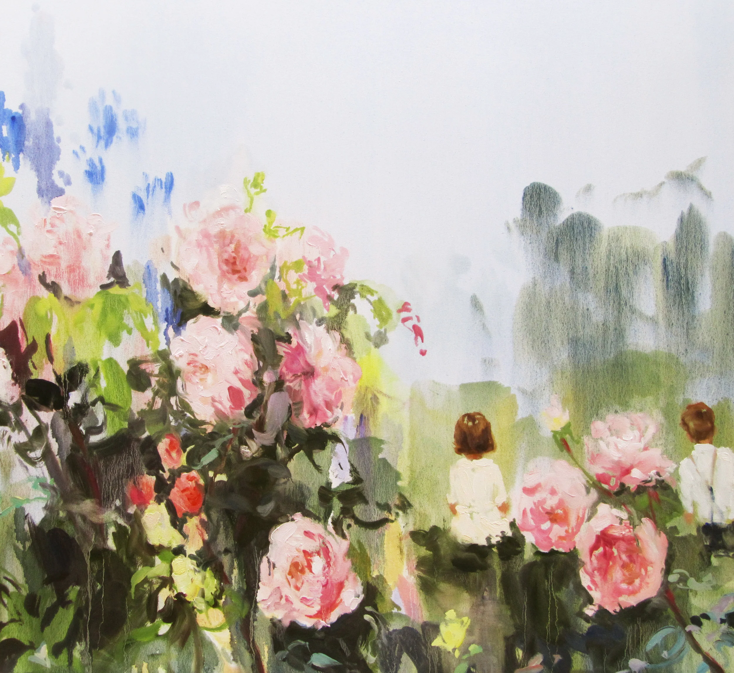 Linen House (stealing glances) oil on canvas 32 x 34 in. 2013