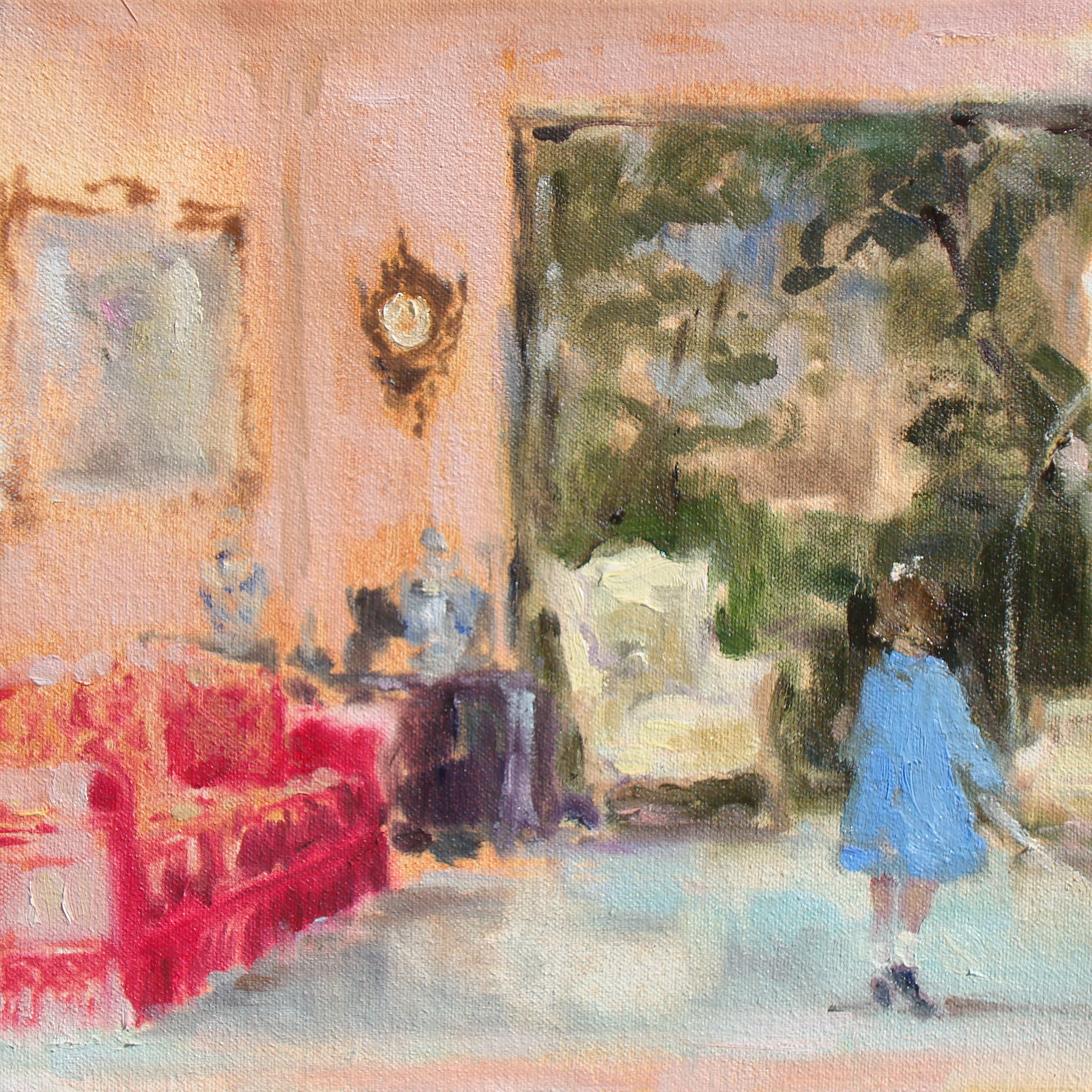 Vintage Suite (double-dutch in the living room) 8 x 8 in. oil on canvas 2011