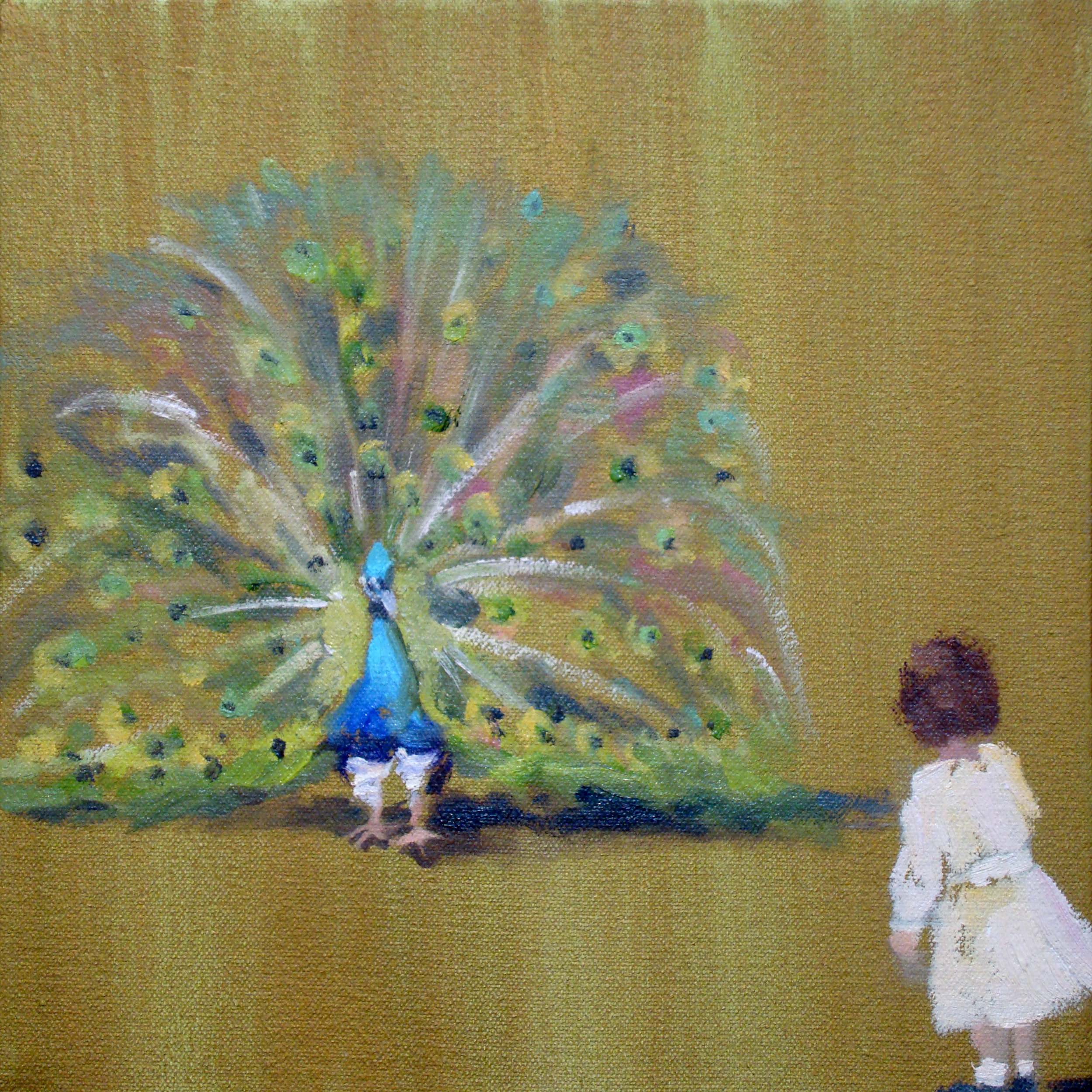 Vintage Suite (peacock) 8 x 8 in. oil on canvas 2011