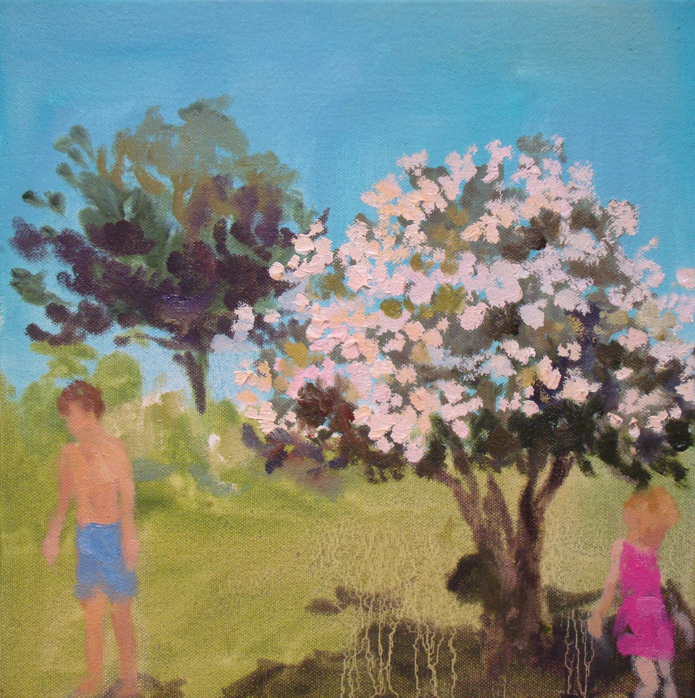 Vintage Suite (swimming) 8 x 8 in. oil on canvas 2011