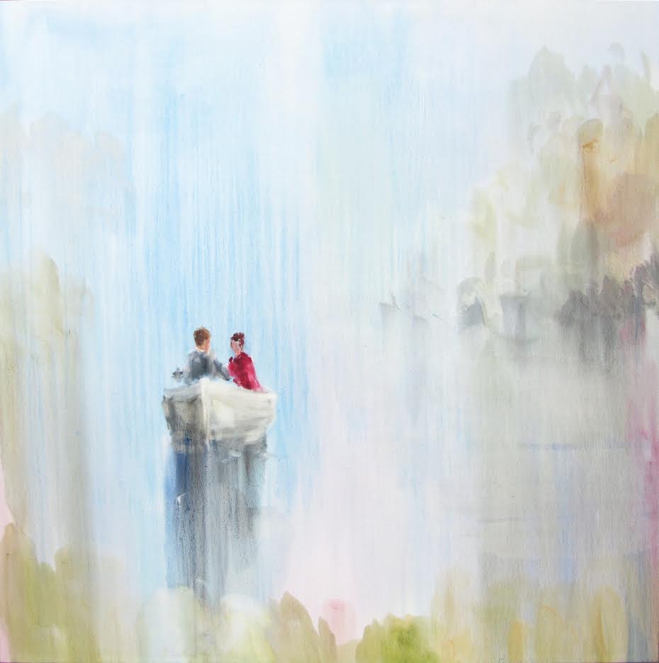 Roses and Moss (crimson cloak) oil on canvas 57 x 57 in. 2014