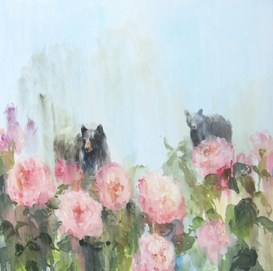 Roses and Moss (roses and honey) oil on canvas 48 x 48 in. 2014