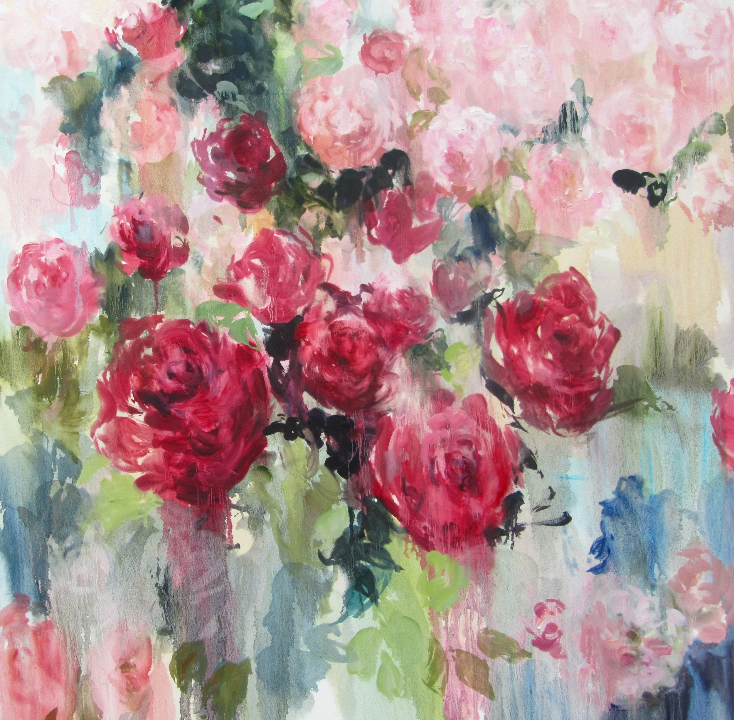  Roses and Moss (lips like sugar) oil on canvas 48 x 48 in. 2014 