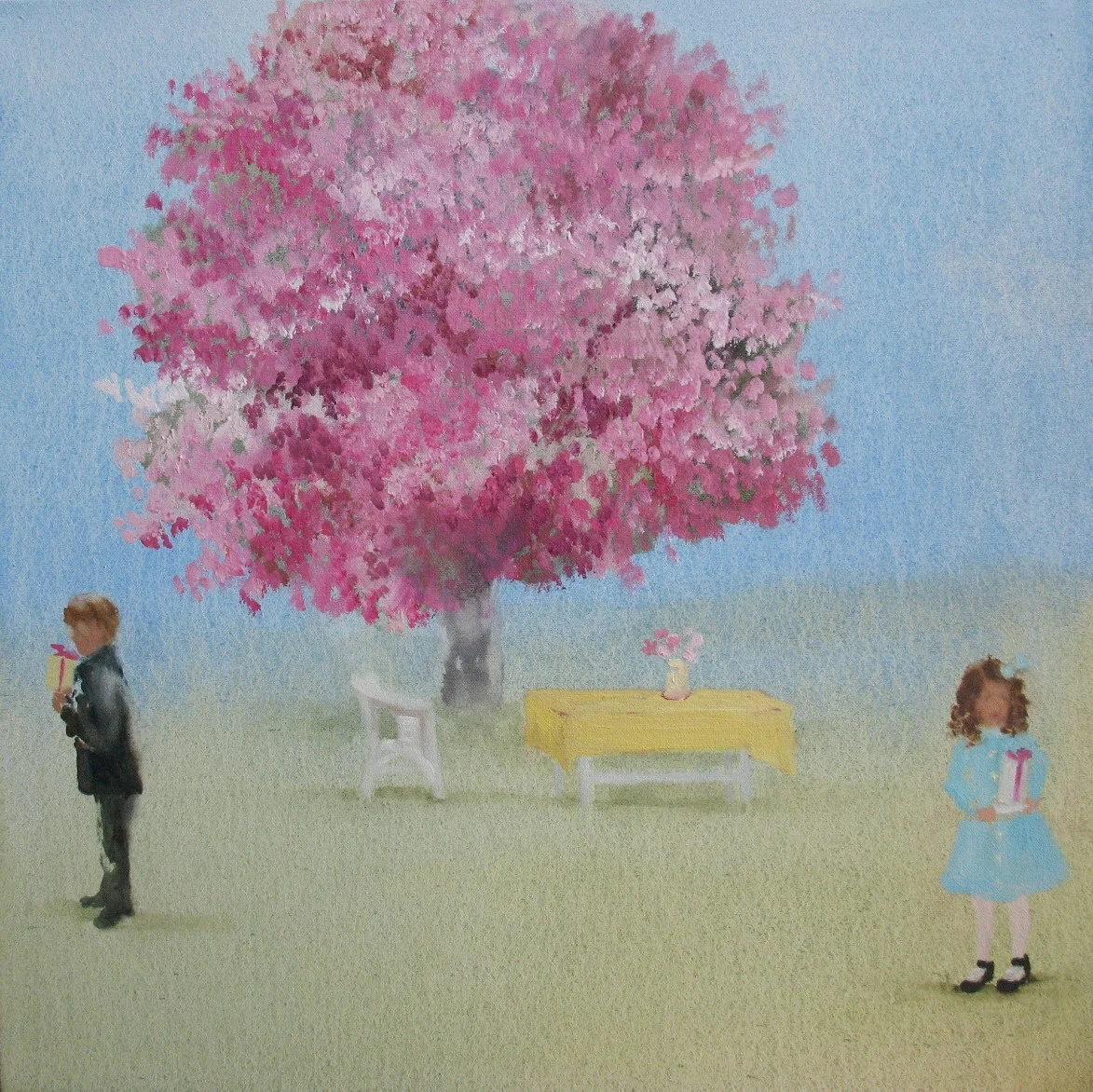 Acoustic Cameo (blossom party) 16 x 16 in. oil on canvas 2009