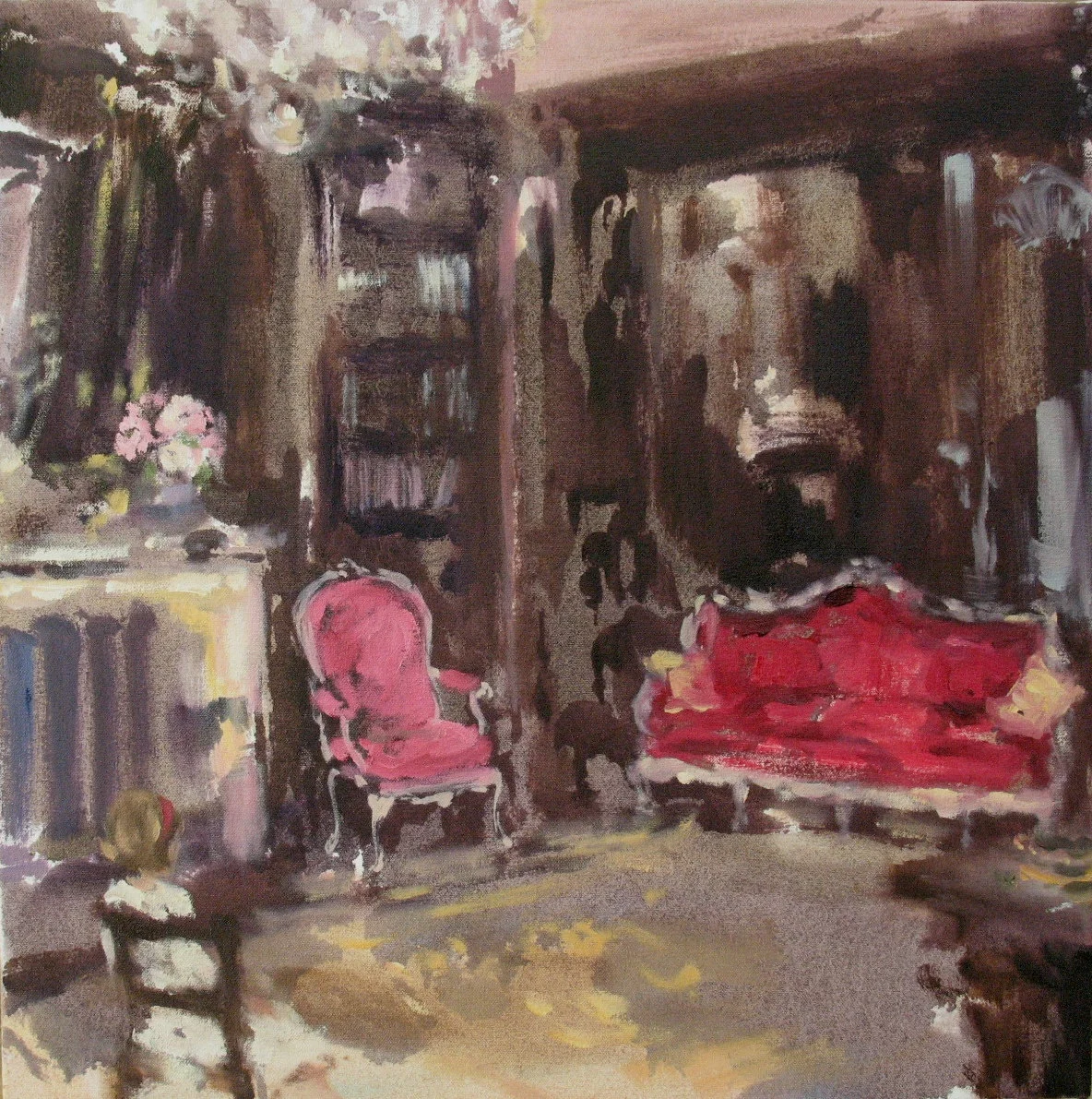 Acoustic Cameo (murmur to the night love) oil on canvas 16 x 16 in. 2009