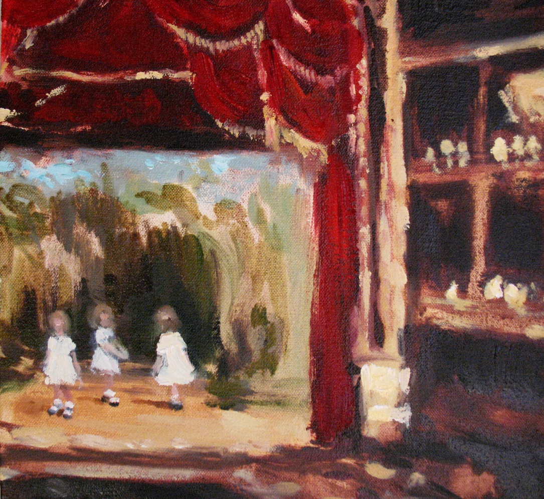 Canopy (on stage) 8 x 8 in. oil on canvas 2010