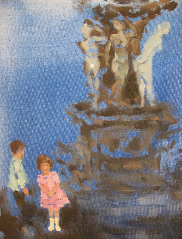 Canopy (sound of fountains) 14 x 11 in. oil on canvas 2010