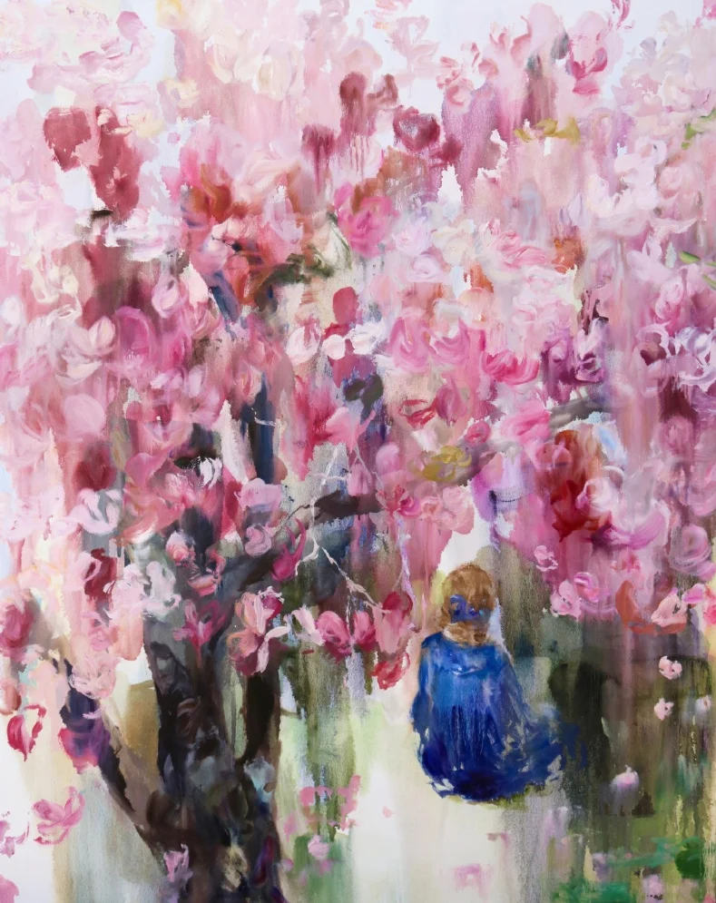 Kissing Trees (stepped on a feather bed) oil on canvas 50 x 40 in.