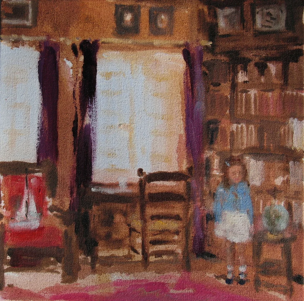 Velvet Carousel (into a writer's dream) 8 x 8 in. oil on canvas 2010