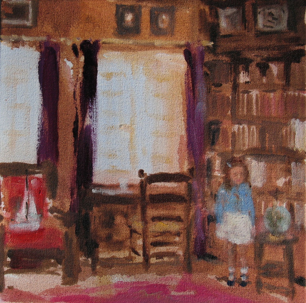 Velvet Carousel (into a writer's dream) 8 x 8 in. oil on canvas 2010