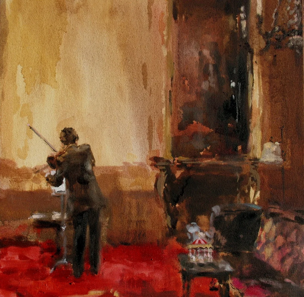 Velvet Carousel (the violin of my heart) 16 x 16 in. oil on canvas 2010