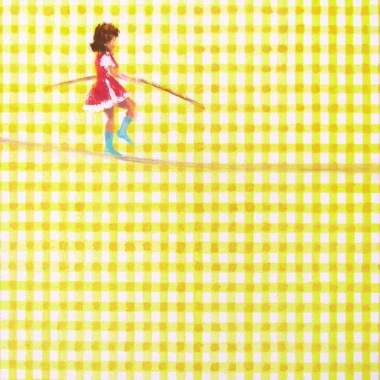 In blush time (gingham honey IV) oil on canvas 10 x 10 in. 2012