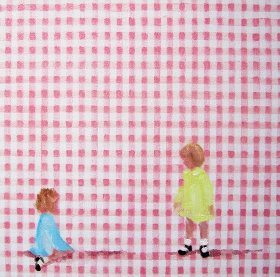 In blush time (gingham honey VI) oil on canvas 10 x 10 in. 2012