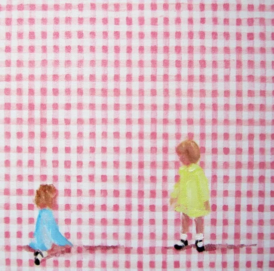 In blush time (gingham honey VI) oil on canvas 10 x 10 in. 2012
