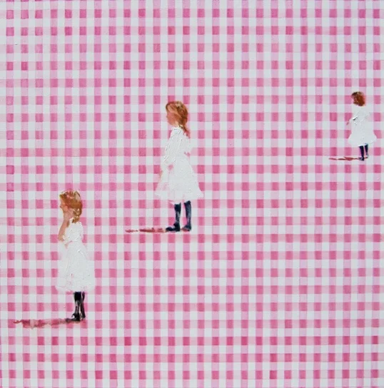In blush time (gingham honey VII) oil on linen 24 x 24 in. 2012