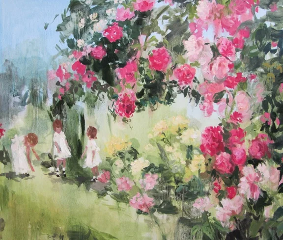 In blush time (tangled garden) oil on linen 36 x 42 in. 2012