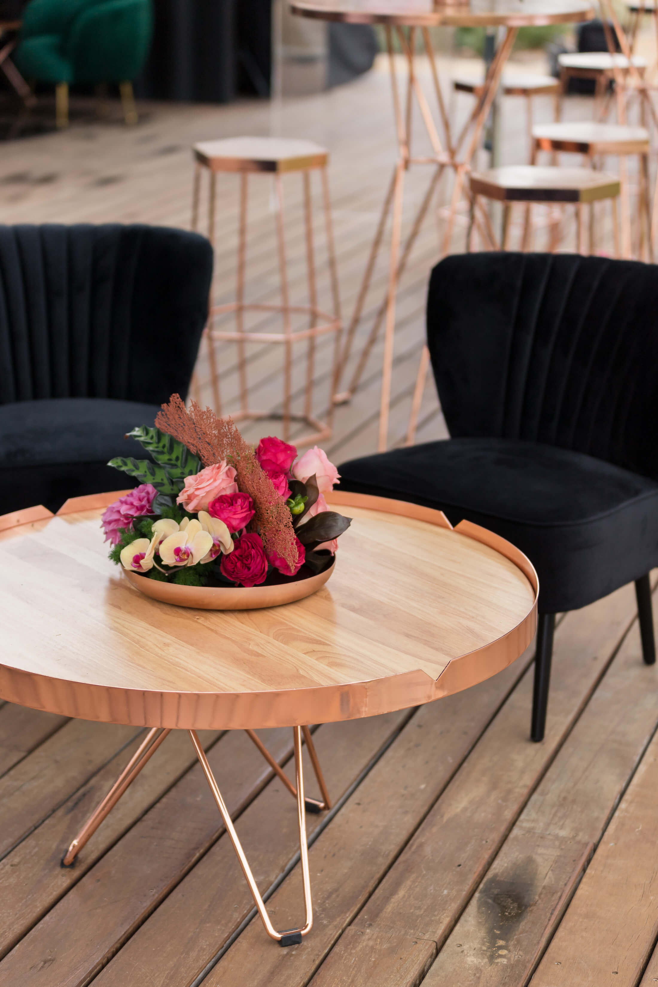 New York Black Sofa Chairs Velvet and Chelsea Copper Coffee Table w.jpg