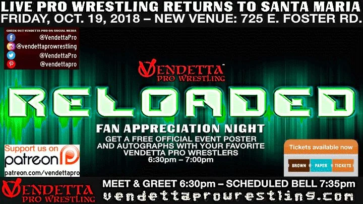 Vendetta Pro Wrestling presents Reloaded