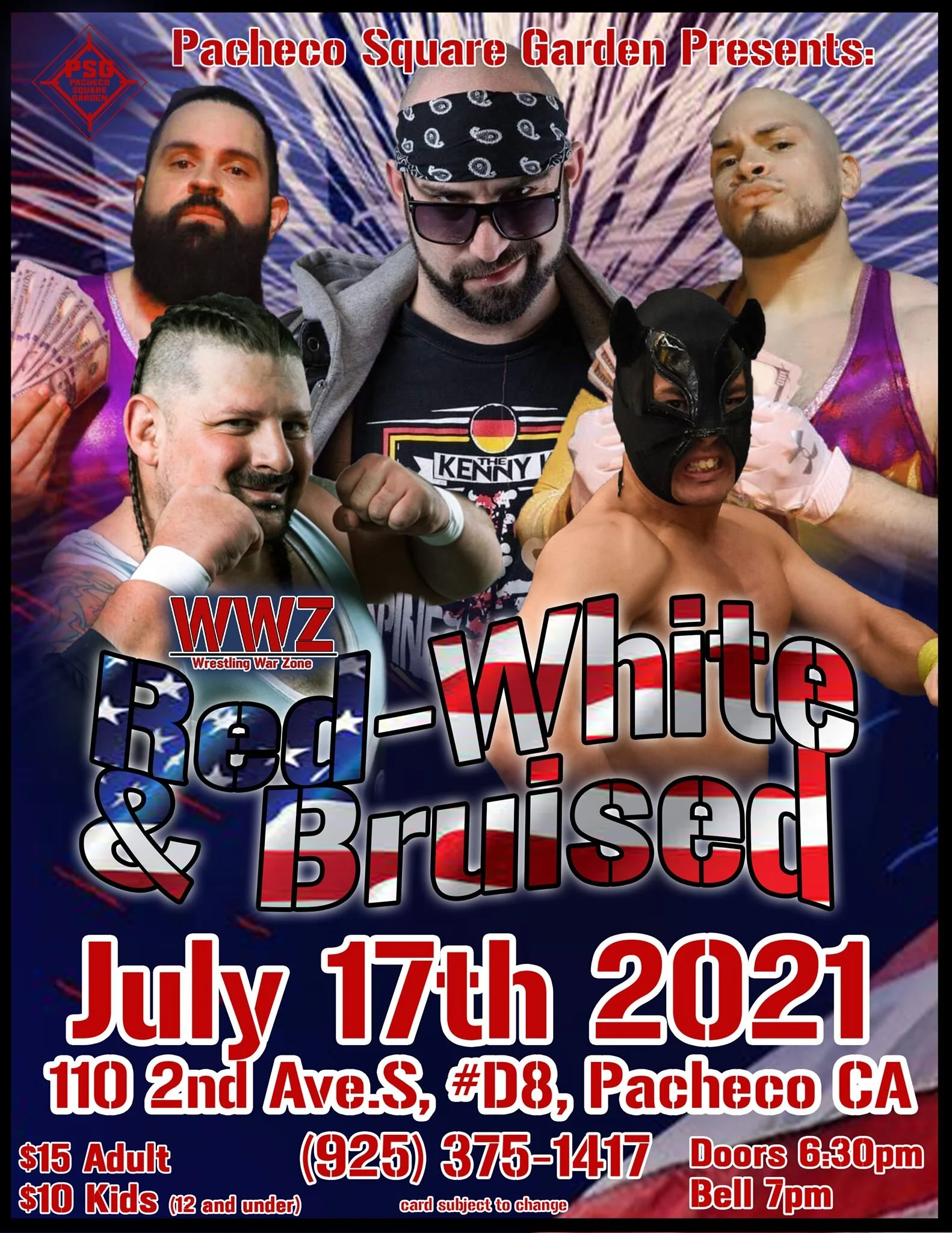 Wrestling War Zone presents Red-White & Bruised