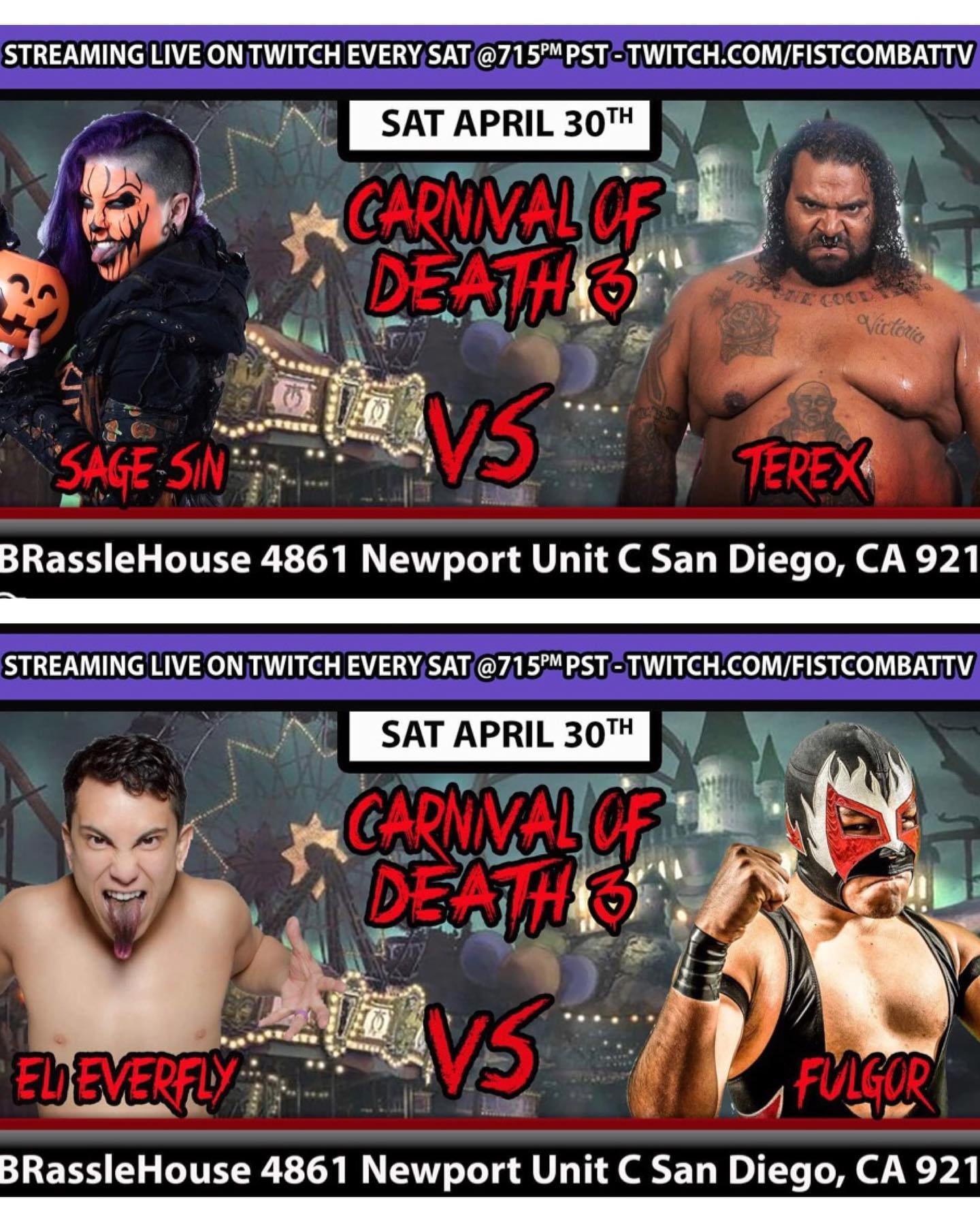 FIST Combat Pro Wrestling presents Carnival Of Death 3