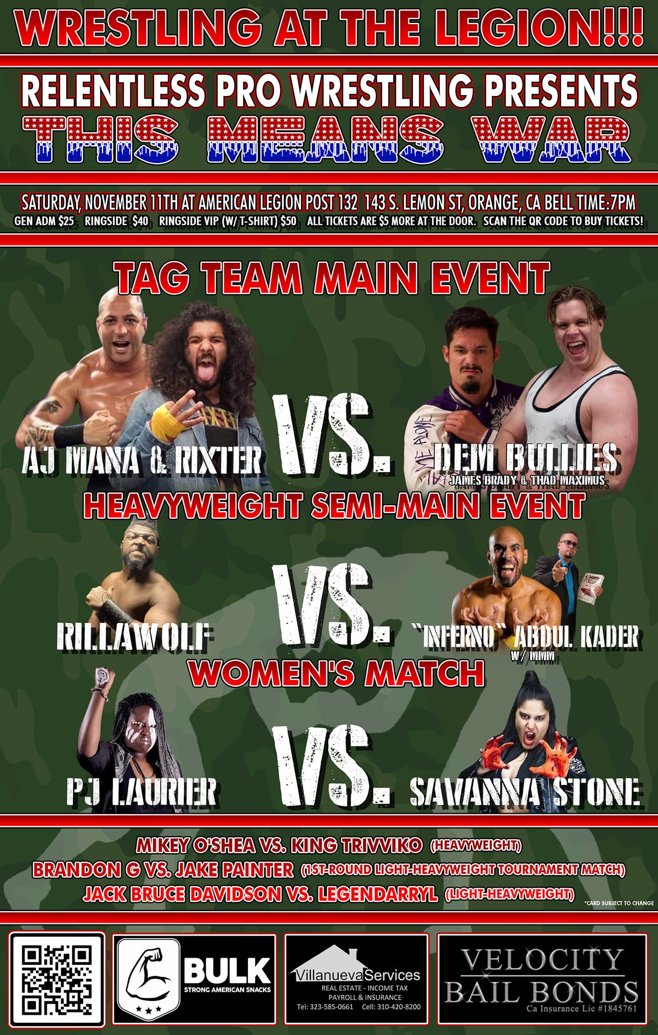 Relentless Pro Wrestling presents This Means War