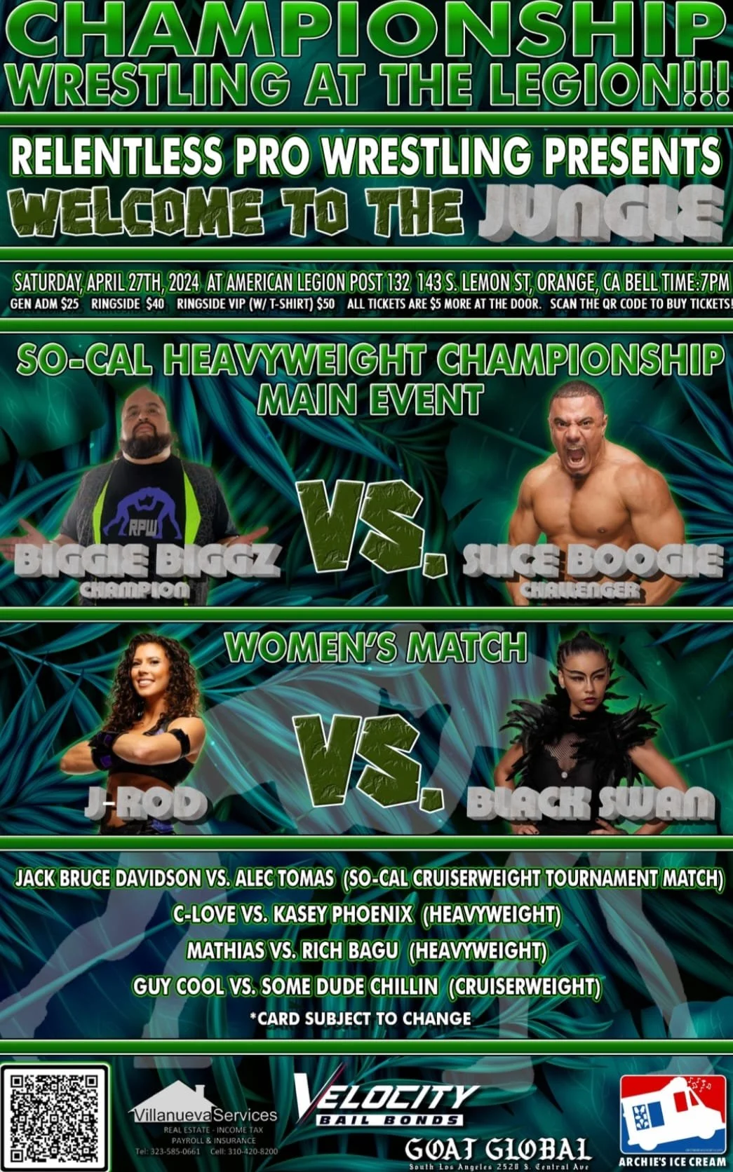 Relentless Pro Wrestling presents Welcome to the Jungle